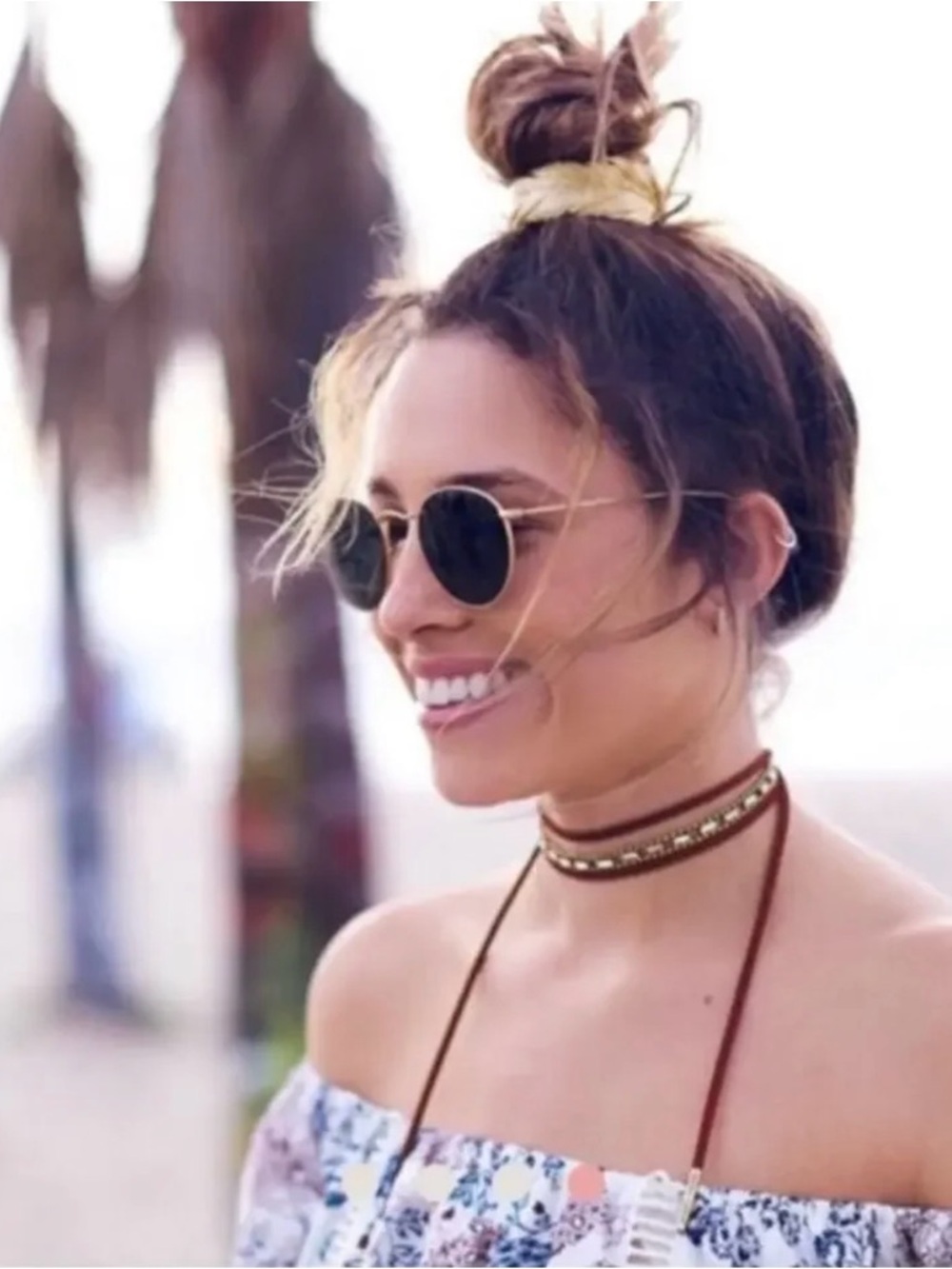 Crystal and Brown Suede Necklace Choker- Jen Atkin- Chloe + Isabel